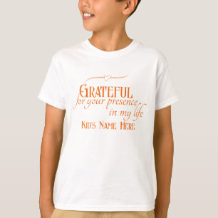 Personalised Elegant Orange Grateful Thanksgiving T-Shirt