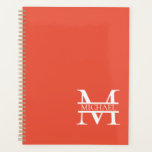 Personalised Elegant Orange Monogram and Name Planner<br><div class="desc">Personalised Elegant Monogram and Name Gifts featuring personalised monogram in classic serif font style with box of name in the middle of monogram.</div>