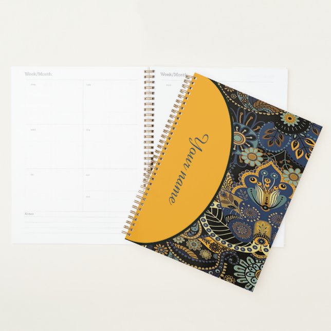 Personalised Elegant paisley Planner (Display)