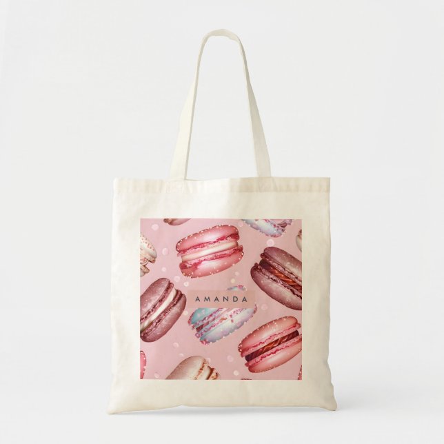 Personalised Elegant Pastel Macaron Tote Bag (Front)