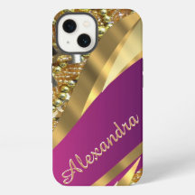 Personalised elegant pink and gold bling