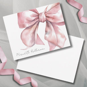 Personalised Elegant Pink Bow Thank You Card