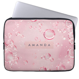 Personalised Elegant Pink Bubble Aesthetic Laptop Sleeve
