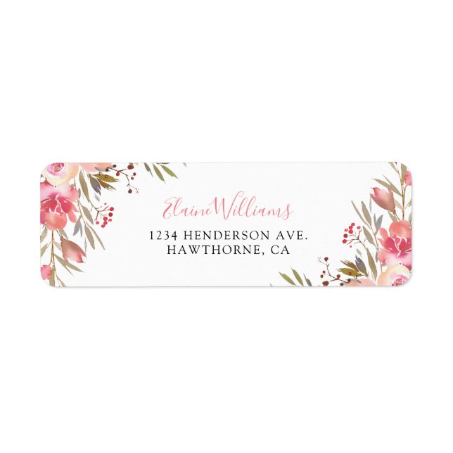 Personalised Elegant Pink Floral (Front)