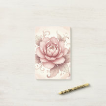 Personalised Elegant Pink Floral Post-it® Notes