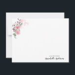 Personalised Elegant Pink Floral Rose Watercolor Card<br><div class="desc">Personalised Elegant Pink Floral Rose Watercolor Note Card</div>