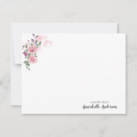 Personalised Elegant Pink Floral Rose Watercolor