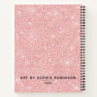 Personalised Elegant Pink Glitter Sketchbook