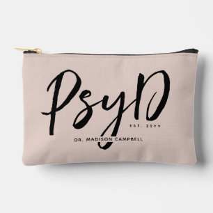 Personalised Elegant PsyD Doctor of Psychology Accessory Pouch