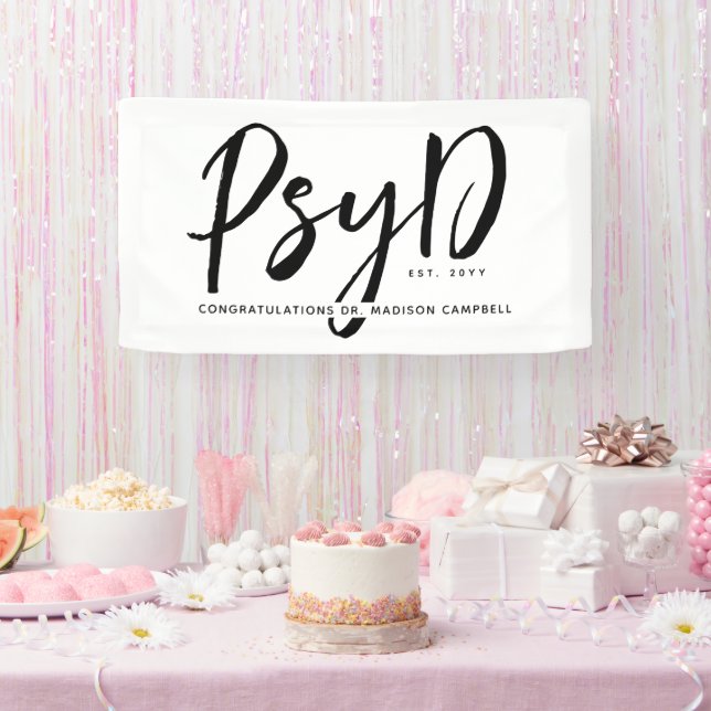 Personalised Elegant PsyD Doctor of Psychology Banner (Party)