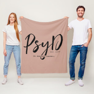 Personalised Elegant PsyD Doctor of Psychology Fleece Blanket