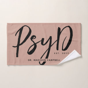 Personalised Elegant PsyD Doctor of Psychology Hand Towel