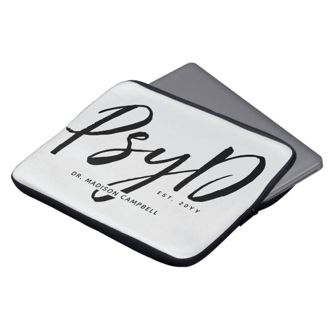 Personalised Elegant PsyD Doctor of Psychology Laptop Sleeve (Front Top)