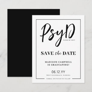 Personalised Elegant PsyD Doctor of Psychology Save The Date