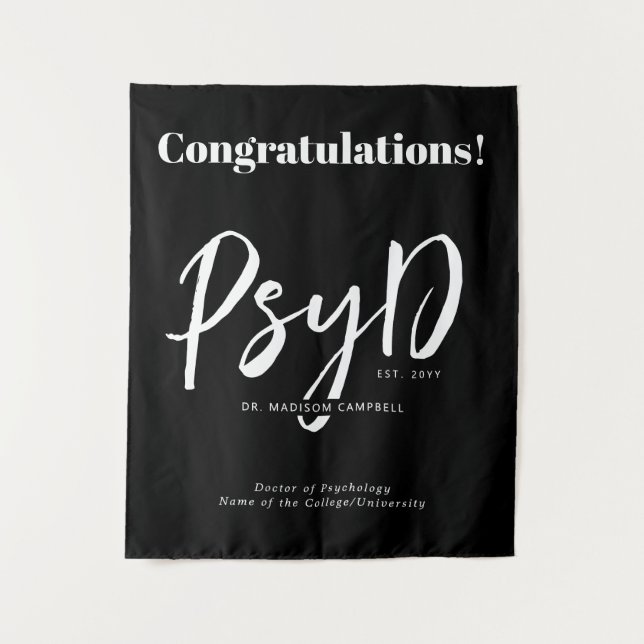 Personalised Elegant PsyD Doctor of Psychology Tapestry (Front)