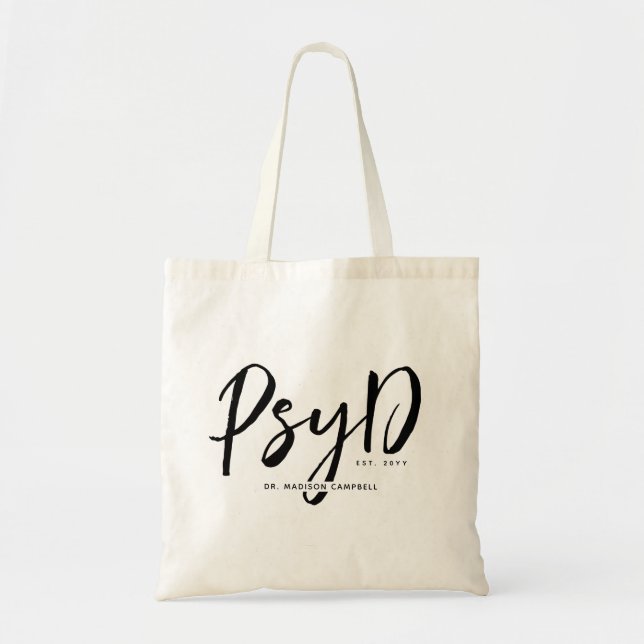 Personalised Elegant PsyD Doctor of Psychology Tote Bag (Front)