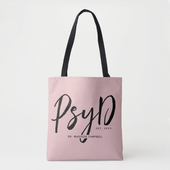 Personalised Elegant PsyD Doctor of Psychology Tote Bag (Front)