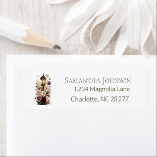 Personalised Elegant Purple Floral Return Address