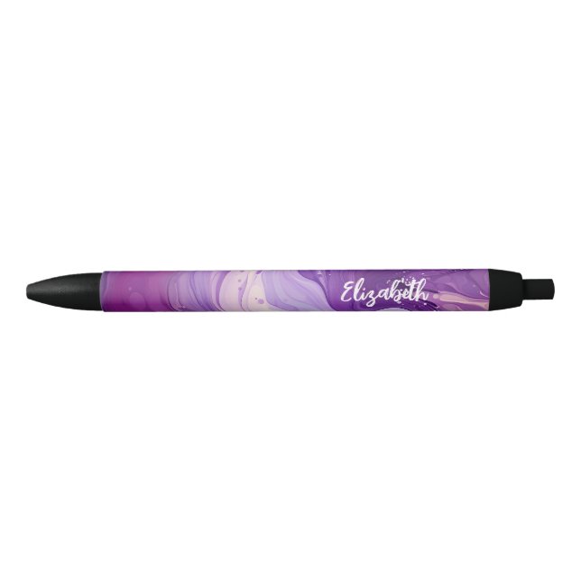 Personalised Elegant Purple Ink Swirl Pen (Front)