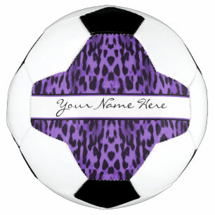 Personalised Elegant Purple Leopard Print Football