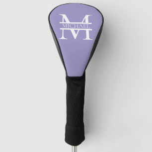 Personalised Elegant Purple Monogram and Name Golf Head Cover
