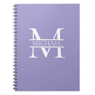 Personalised Elegant Purple Monogram and Name Notebook
