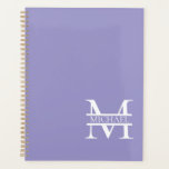 Personalised Elegant Purple Monogram and Name Planner<br><div class="desc">Personalised Elegant Monogram and Name Gifts featuring personalised monogram in classic serif font style with box of name in the middle of monogram.</div>