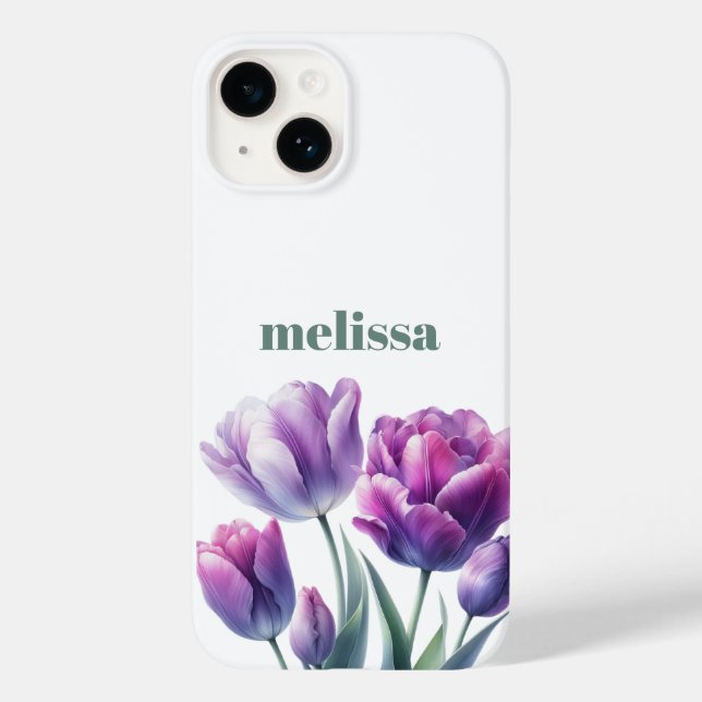 Personalised Elegant purple Monogram Case-Mate iPhone Case (Back)