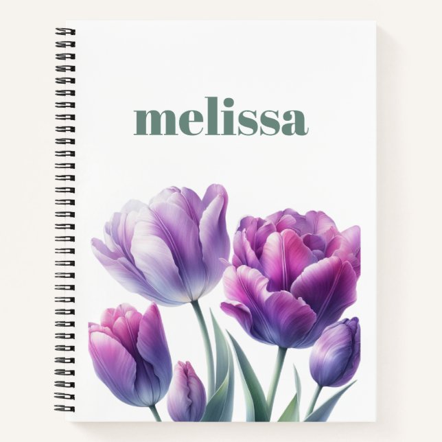 Personalised Elegant purple Monogram Notebook (Front)