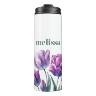 Personalised Elegant purple Monogram Thermal Tumbler