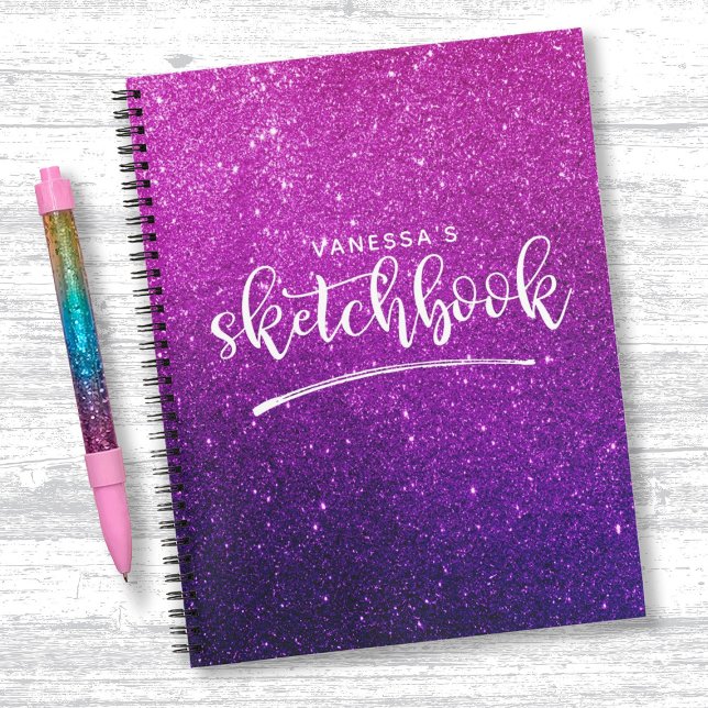 Personalised Elegant Purple Pink Sketchbook Notebook (Creator Uploaded)