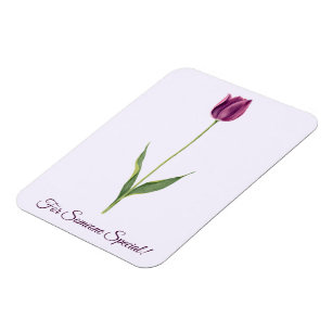 Personalised Elegant Purple Tulip Magnet