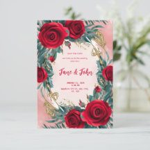 [Personalised] Elegant Red Wedding Invitation