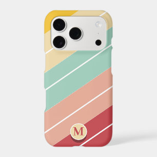 Personalised Elegant Retro Striped Monogram