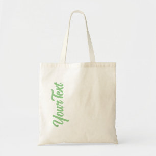 Personalised Elegant Sage Green Script Text Top Tote Bag