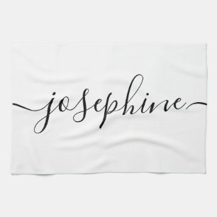 Personalised elegant script Custom name Tea Towel