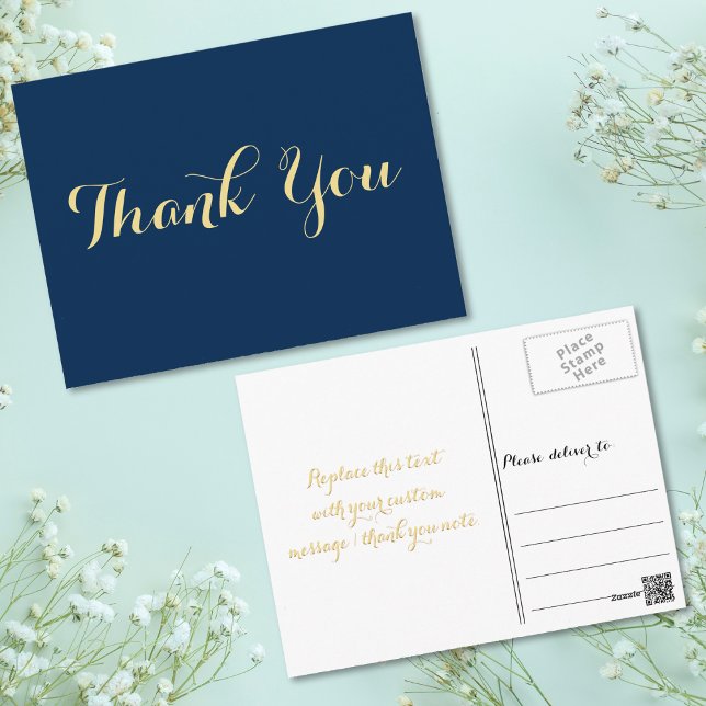 Personalised Elegant Script Graduation Thank You Postcard (Personalized Elegant Script Graduation Thank You Postcard)