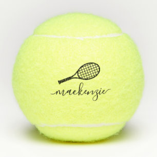 Personalised Elegant Script Name Penn Tennis Balls