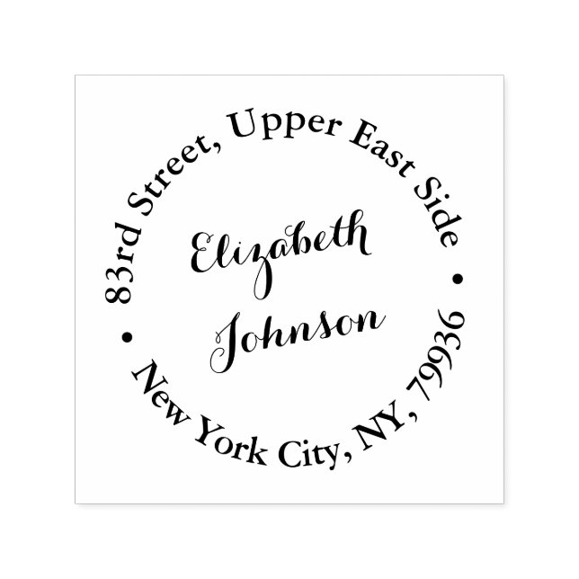 Personalised Elegant Script Name Return Address Self-inking Stamp (Design)