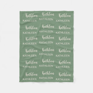 Personalised Elegant Script Name Soft Pink Pattern Fleece Blanket