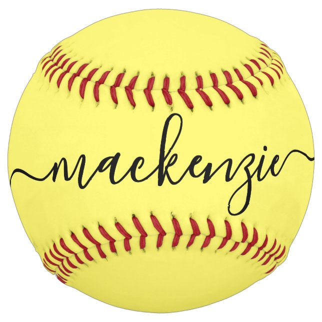 Personalised Elegant Script Name Softball (Front)