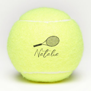 Personalised Elegant Script Name  Tennis Balls