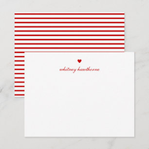 Personalised Elegant Script Red Heart Card