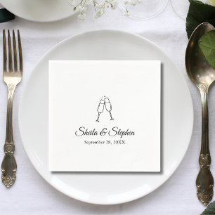 Personalised Elegant Script Wedding Cocktail Napkin