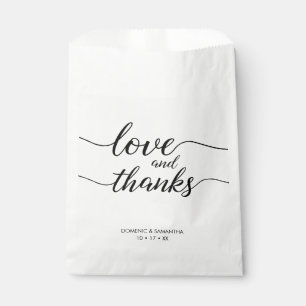 Personalised elegant script wedding Love and thank Favour Bags