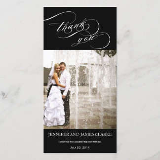 Personalised Elegant Script Wedding Thank You Card