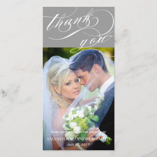 Personalised Elegant Script Wedding Thank You Card