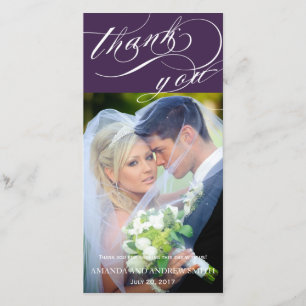 Personalised Elegant Script Wedding Thank You Card