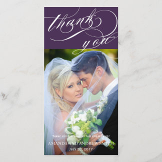 Personalised Elegant Script Wedding Thank You Card
