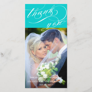 Personalised Elegant Script Wedding Thank You Card